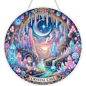 5D Diamond Art Hanging Kit for Adult,Special Shaped Rhinestone,Double Sided DIY Acrylic Diamond Art Painting Window Pendants Home Garden Wall Hanging Kits Hanging Ornament (Four Birds)