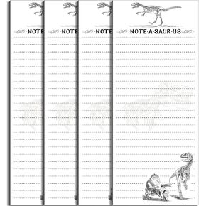 4 Pack 200 Sheets Dinosaur Magnetic Refrigerator Notepads Shopping and to Do List Notepads Fridge Grocery Kitchen Shopping 8. 5 x 3. 5 Inches