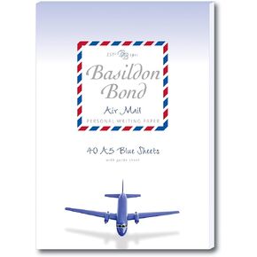 A5 148 x 210 mm Writing Pad with 40 Sheets - Airmail Blue