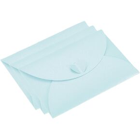 PATIKIL Gift Card Envelopes, 24 Pack Heart Shaped Clasp Photo Gift Card Holders Mini Envelope for Birthdays Weddings, Light Blue