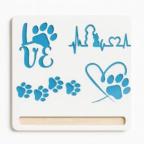 Pet Paw Print Stencil 10.5x7.5 Inch – Reusable Dog Lover Template for DIY Crafts, Painting on Wood, Fabric, Cards, Journals & Personalized Gifts