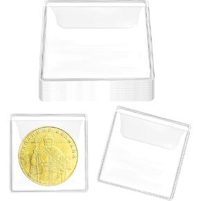 50 Pack PCoin Sleeves for All Coins, Coin Plastic Sleeves 2.2 Inches Single Pocket Clear Holder Suitable for Storage and Currency Protection for Collectors