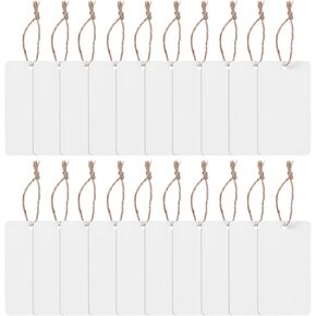 علامات سلة 50pcs علامات تعليق معلقة مع مقطع سلسلة خيوط طبيعية ، 3.5 × 2 بوصة علامات سلة معلقة العلامات لسلال ، ملصقات صندوق بلاستيكي قابلة للإزالة للتخزين صناديق شنقا Mini Tag