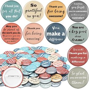 Tondiamo 200 Pcs Reward Button Pins Bulk Employee Appreciation Pins Mini Team Reward Buttons Motivational Recognition Gift Thank You Party Favors for Students Housekeeping Pastor Coworker Teacher