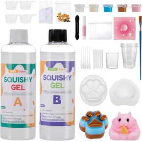 QCROAD SQUISHY Taba Gel Squishy Maker Kit-1:1 AB 10oz Liquid Silicone Mix to Make Your own DIY Super Soft Cute Squishy Toys to Relieve Stress