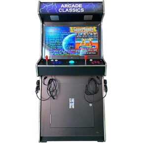 Full Size Commercial Grade Upright Standup Arcade Machine 2 Player 4500 Games 32 inch Screen Black with 2 Shooting Guns