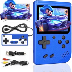 Portable Retro Handheld Game Console with 400+ Classic Games, 3.0 Inch LCD Screen Mini Video Games Console Support TV Connection & 2 Players for Kids Adults(Blue)