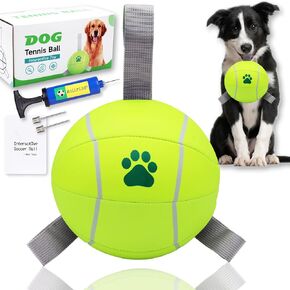 6 inch Dog Ball, 1 Pack Dog Tennis Balls Interactive Pet Ball for Tug of War & Water Play,Herding Balls for Medium & Large Dogs (Yellow, 1 Pack)