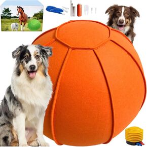 Herding Ball for Dogs, Dual Layered Herding Dog Ball Set for Australian Shepherd, Cattle, Collie, for Dog, Agility Equipment- Free Training Book(Orange)