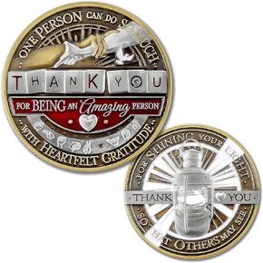 Armor Coin & Emblem - Gratitude - Thank You Challenge Coin - Let Your Light Shine - Thank You & Appreciation - Heartfelt & Meaningful Token - Motivates & Inspires (Without tin Gift Box)