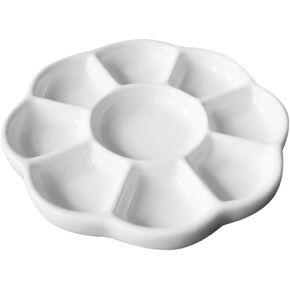 Angoily Premium Ceramic Pigment Tray Compartment Paint Palette for Artists Durable Watercolor Mixing Dish for Crafts and Hobbyists