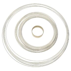 The Beadsmith Plated Memory Wire - Assortment Pack - 5 Sizes - 10 Coils Each - 3 Styles: Ring, Bracelet & Necklace - Silver Color - Stainless Steel - Create Multi-Strand Jewelry