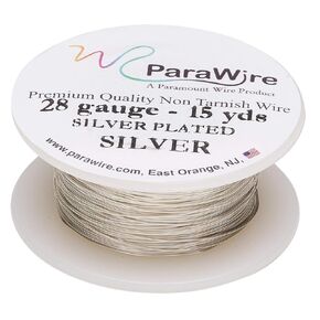 Parawire Silver-Plated Copper Craft Wire 28-Gauge 15-Yards with Clear Protective Coating