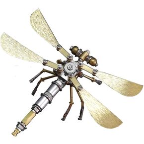 3D Metal Insect Model Kit Steampunk Bug Mechanical Steampunk Sculpture Mechanical Insect Clockwork 3D Puzzle,Entomology Learning Adult Metal Puzzle Assembly (Hornet)