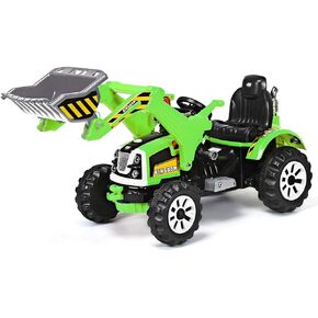 Costzon Ride on Excavator, 12V Battery Powered Construction Vehicles for Kids with Front Loader, Horn, Safety Belt, Treaded Wheels, Ride on Bulldozer Truck, Excavator Ride on Toy Gift for Boys Girls in Kuwait