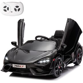 Kids Ride-on Car Licensed McLaren765LT for 3-6Years Old, Electric car 12V Battery Powered Electric Vehicle, w/Parent Remote, Music Player, LED Lights, Smooth Start, 3 Speeds, Pink