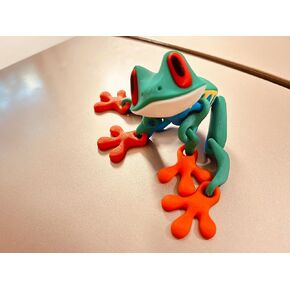 ثلاثية الأبعاد المطبوعة المغناطيسية ، التماثيل ثلاثية الأبعاد ، الضفدع المزيف ، الحيوانات المطبوعة ثلاثية الأبعاد المفصلية ، تململ ثلاثية المطبوعة لديكور مغناطيس الثلاجة ، ديكور مراقبة الكمبيوتر (أخضر 15 سم) in Kuwait