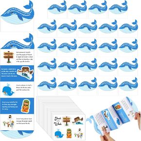 Motipuns 24 Sets Jonah and The Whale Craft Kit Sunday School Religious Christian DIY Crafts Vbs Make Your Own Jonah and The Whale Decorations for Kids Classroom Art Supplies Fun Activities