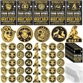 Quelay 50 Set Employee of The Month Lapel Pins 3/4 Inch Outstanding Employee Appreciation Pin Bulk with Cards & Bag Recognition Xcellence Service Motivational Brooches for Teacher Staff