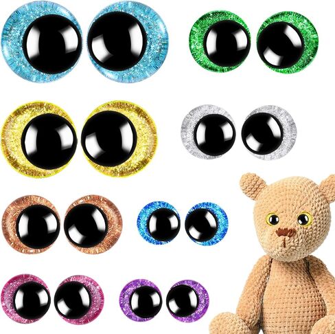 160PCS Large Safety Eyes for Amigurumi Safety Eyes for Crocheting for DIY Dolls Puppets Bear Crafts Animals Amigurumi Making Supplies(12-30MM) in Saudi Arabia