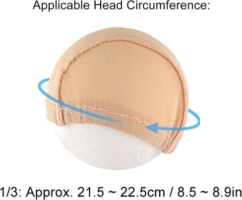 Doll Wig Net Cap, Ball Jointed Dolls Costume Liner for Various Head Circumferences Doll Making Accessories (1/6 15.5‑17.5cm Head Circumference) in Saudi Arabia