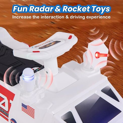 OLAKIDS Ride on ATV, 6V Electric Toy for Kids with Radar, Rocket, MP3, USB, Horn, Power Display, Headlight, 4-Wheeler Quad Battery Powered Car Gift for Toddlers Boys Girls Age 3+ (White) in Saudi Arabia