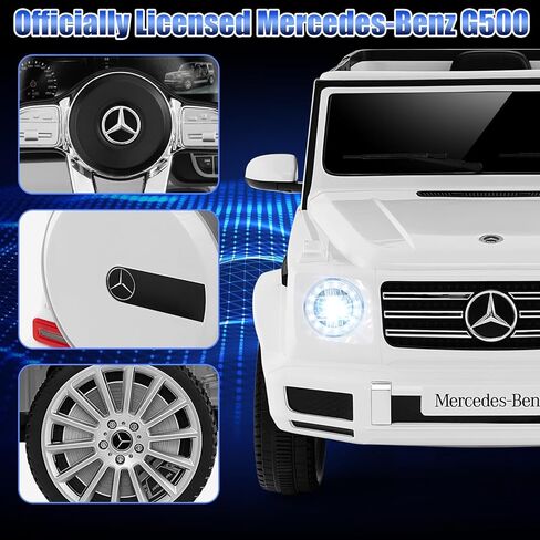 Costzon Ride On Car ، Mercedes-Benz G500 Truck Sucented W/Rocking Mode ، 3 سرعات ، عن بُعد ، قرن ، مصابيح الموسيقى والمصابيح LED ، تعليق الربيع ، بطارية 12 فولت مدعومة 4WD GAGON COLTREN in Kuwait