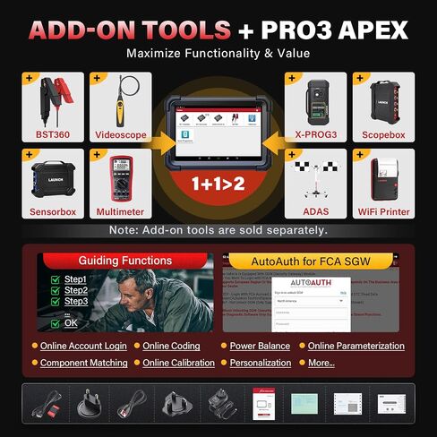 LAUNCH X431 V+ PRO 5.0 Diagnostic Scan Tool, 2024 Elite Global Version, ECU Coding 37+ Reset HD Trucks Scan, All System Diagnostic scanner, VAG Guide AutoAuth FCA SGW, CANFD DOIP 2 Yrs Free Update in Saudi Arabia
