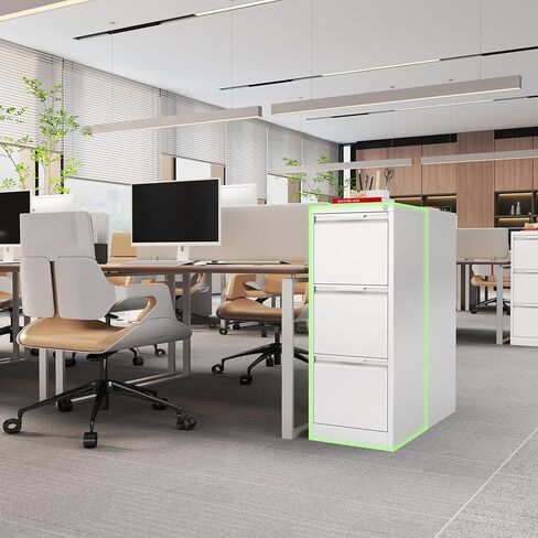 2-Drawer Metal File Cabinet with Lock,Vertical Filing Cabinets for Home Office,Heavy Duty Office Organizer for Letter/Legal/A4 Size Files,Assembly Required in Kuwait