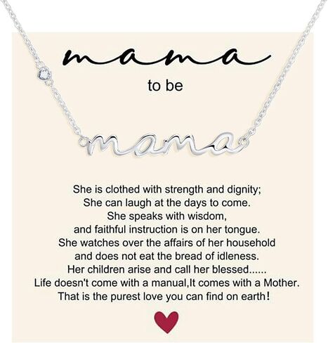 Mama Necklace 925 Sterling Silver Mom Necklace for Women S925 Silver Dainty Mother Necklace Cute Pendant Necklace, Mom Birthday Gift Jewelry for New Mom Grandma Women Wife Christmas Anniversary in Saudi Arabia