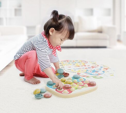 Quercetti Chunky Peggy PlayBio Stacking Toy - Classic Play for Motor Skill Development, Made with Recyclable Bioplastic, for Toddlers and Little Kids Ages 1-3 Years in Kuwait