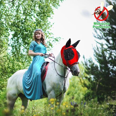 Foxlvda 3 PCS Horse Fly Mask-أقنعة ذبابة للخيول ذات الأذنين ، ونسيج تمدد التنفس مع حماية الأشعة فوق البنفسجية والشمس للخيول البالغة الكبيرة/المتوسطة (الأرجواني الأرجواني ، الكبير) in Kuwait
