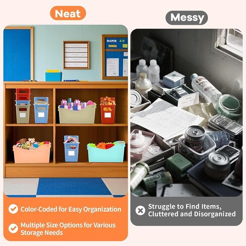6 Pack Book and Binder Holders Morandi Book Bins for Classroom Organization Premium Plastic Boxes Baskets Storage Containers Accessories for Library Home Office Teacher Supplies School Classroom Decor in Saudi Arabia