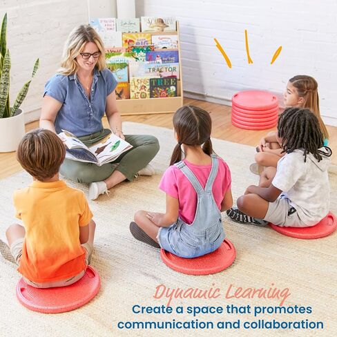 ECR4Kids CircleSpots, Seating Pads, Red, 10-Pack in Saudi Arabia