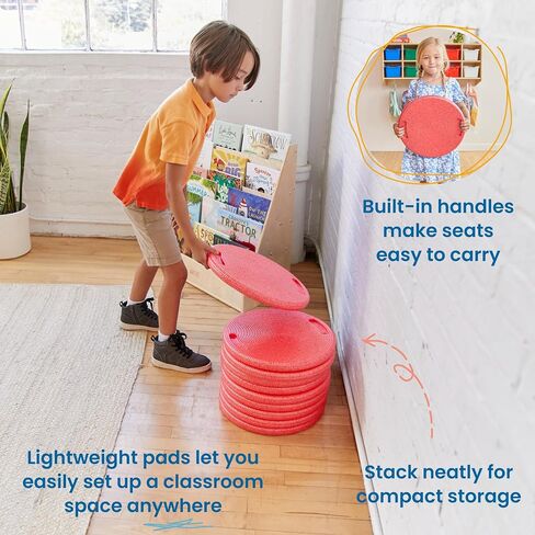 ECR4Kids CircleSpots, Seating Pads, Red, 10-Pack in Saudi Arabia