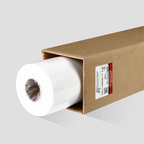 Plotter Paper Direct Premium Polyester Matte Canvas Roll, Quick Dry, Wide Format Inkjet Printer Compatible, Perfect for Fine Art, Photography, Archival Quality Prints. (17"x40' 280gsm Polyester) in Kuwait