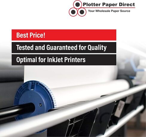 Plotter Paper Direct Premium Polyester Matte Canvas Roll, Quick Dry, Wide Format Inkjet Printer Compatible, Perfect for Fine Art, Photography, Archival Quality Prints. (17"x40' 280gsm Polyester) in Kuwait