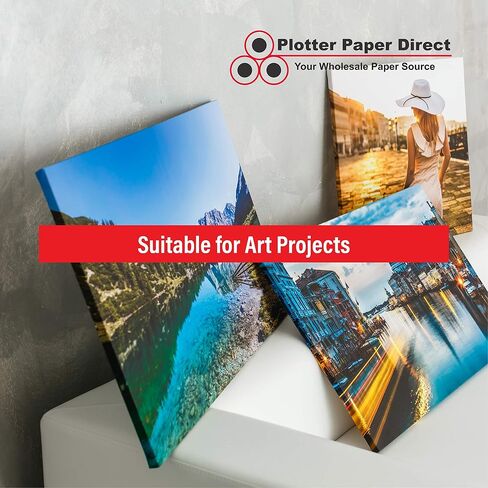 Plotter Paper Direct Premium Polyester Matte Canvas Roll, Quick Dry, Wide Format Inkjet Printer Compatible, Perfect for Fine Art, Photography, Archival Quality Prints. (17"x40' 280gsm Polyester) in Kuwait