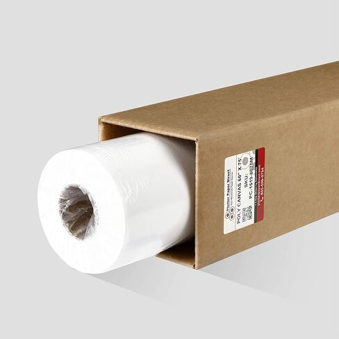Plotter Paper Direct Premium Polyester Matte Canvas Roll, Quick Dry, Wide Format Inkjet Printer Compatible, Perfect for Fine Art, Photography, Archival Quality Prints. (17"x40' 280gsm Polyester) in Kuwait