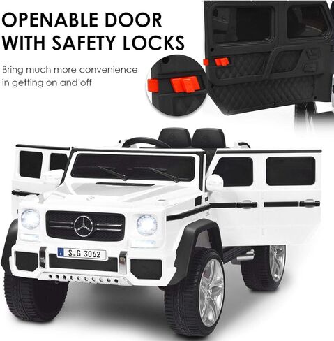HONEY JOY Ride On Truck, Licensed Mercedes-Benz Maybach G650 Battery Powered Ride On Toys Car w/Remote Control, LED Lights, Music, Slow Start, 12V Electric Cars for Kids, Gift for Boys Girls (White) in Kuwait