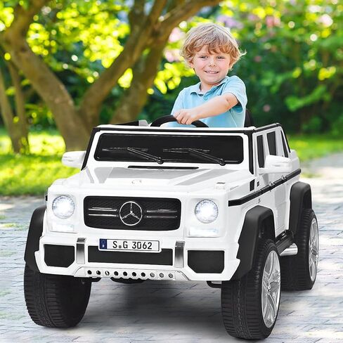 Honey Joy Ride On Truck و Mercedes-Benz Maybach G650 Battery Ride On Toys Car مع التحكم عن بعد وأضواء LED والموسيقى والبدء البطيء والسيارات الكهربائية 12 فولت للأطفال ، وهدية للبنين (أبيض) in Kuwait