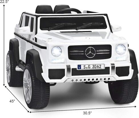 Honey Joy Ride On Truck و Mercedes-Benz Maybach G650 Battery Ride On Toys Car مع التحكم عن بعد وأضواء LED والموسيقى والبدء البطيء والسيارات الكهربائية 12 فولت للأطفال ، وهدية للبنين (أبيض) in Kuwait