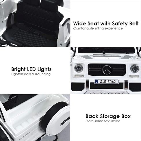 Honey Joy Ride On Truck و Mercedes-Benz Maybach G650 Battery Ride On Toys Car مع التحكم عن بعد وأضواء LED والموسيقى والبدء البطيء والسيارات الكهربائية 12 فولت للأطفال ، وهدية للبنين (أبيض) in Kuwait