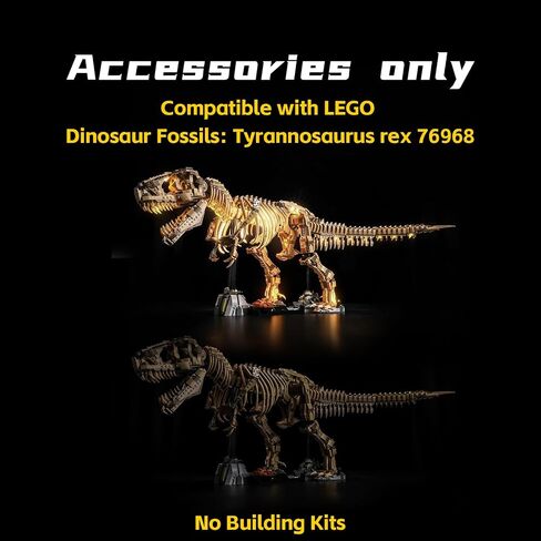 LED LED LID فقط ، متوافق مع أحافير Dinosaur Lego: Tyrannosaurus rex ، مجموعة الإضاءة الإبداعية المتوافقة مع LEGO 76968-NOT مع طراز (ضوء الإصدار الكلاسيكي) in Kuwait