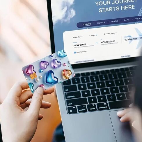 8pcs ملصقات بطاقات الائتمان اللطيفة - جلود فينيل رفيعة قابلة للإزالة لبطاقات الخصم ، بدون تصميم الفقاعات ، الفهد الوردي ، مثالي للنساء سفر الفتيات والاستخدام اليومي (Diamand Blingbling) in Kuwait