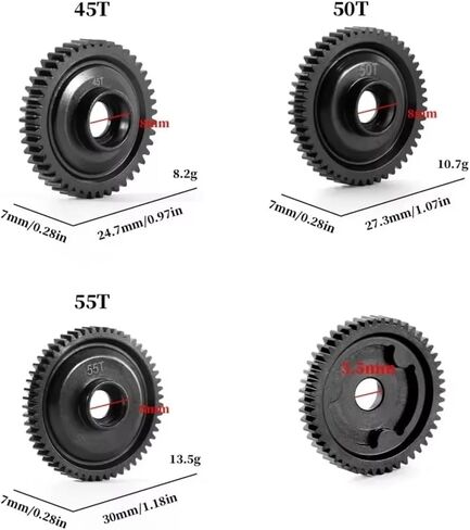 RC Upgrade Parts for Traxxas for Summit for E-Revo for Slash 1/16 RC Car Upgrade Parts Accessories Metal 48P Spur Gear Main Gear 45T 50T 55T(Size2) in Kuwait