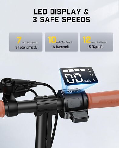 FanttikRide T9 Electric Scooter for Kids 4.3-5.6 ft, 7/10/12 MPH, LED Battery Level, Height Adjustable and Foldable, Electric Scooter for Kids, for Teenager, Up to 40 mins in Saudi Arabia