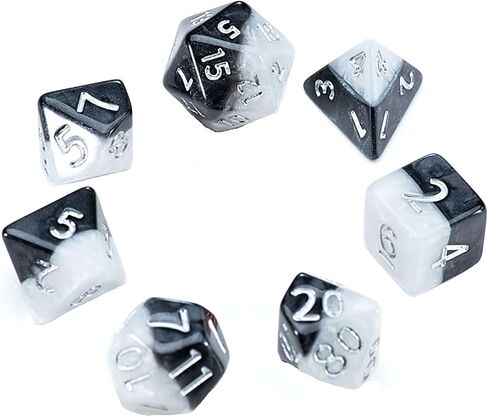 Gate Keeper Games & Dice: Mighty Tiny Dice: Chromatic Lightning - 7 pc - RPG Dice Set Thermal Color Changing, 12mm Resin, Change Color Purple to White in Saudi Arabia