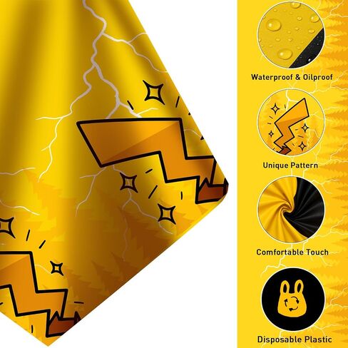 4Pcs 2in1 Yellow Cartoon Birthday Party Decorations Tablecloth, 54" x 108" Table Cloth Disposable Rectangle Plastic Table Cover for Kids Baby Shower Party Supplies in Kuwait