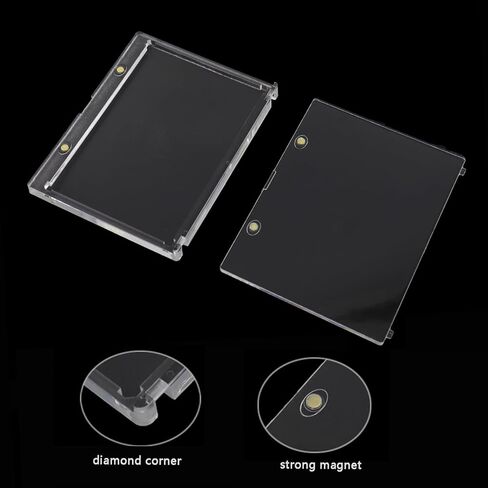 Pack of 2 Magnetic Booklet Card Holders 175PT Vertical Magnetic Card Holder Case UV Protection in Kuwait